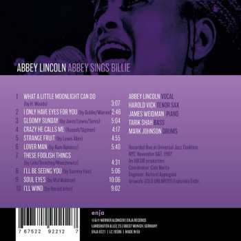 CD Abbey Lincoln: Abbey Sings Billie