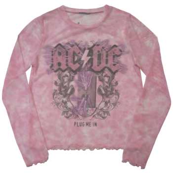 Merch AC/DC: Ac/dc Ladies Long Sleeve T-shirt: Plug Me In (mesh) (x-small) XS