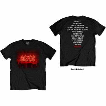 Merch AC/DC: Tričko Dark Stage/track List  S