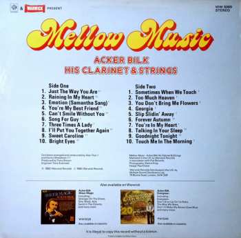 LP Acker Bilk His Clarinet And Strings: Mellow Music 20 All Time Greats