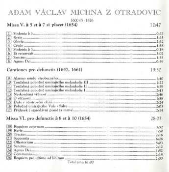 CD Adam Václav Michna Z Otradovic: Missa à 7, Cantiones, Requiem