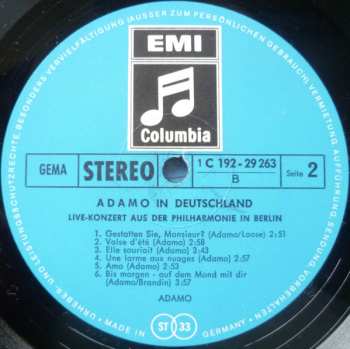 2LP/Box Set Adamo: Adamo In Deutschland (Live-Konzert Aus Der Philharmonie In Berlin)