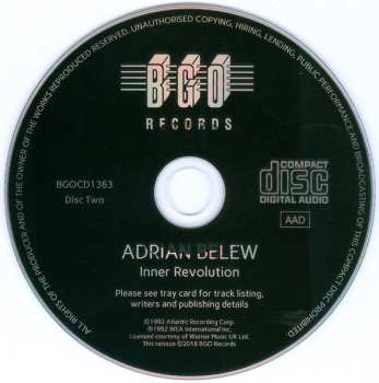 2CD Adrian Belew: Mr. Music Head ★ Inner Revolution