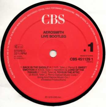 2LP Aerosmith: Live Bootleg