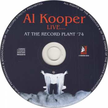 CD Al Kooper: Live ... At The Record Plant '74