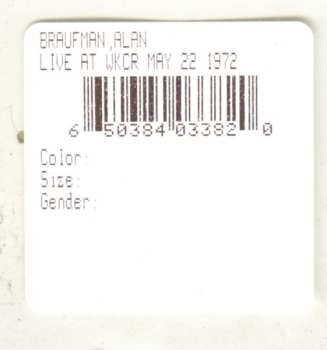 LP Alan Braufman: Live at WKCR, May 22, 1972 LTD