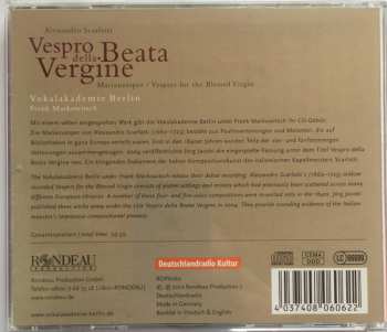 CD Alessandro Scarlatti: Vespro Della Beata Vergine - Marienvesper