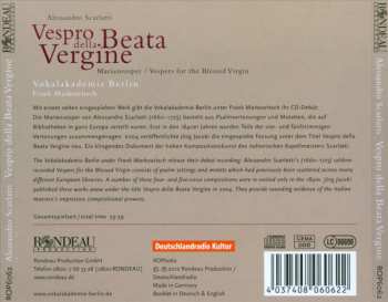 CD Alessandro Scarlatti: Vespro Della Beata Vergine - Marienvesper