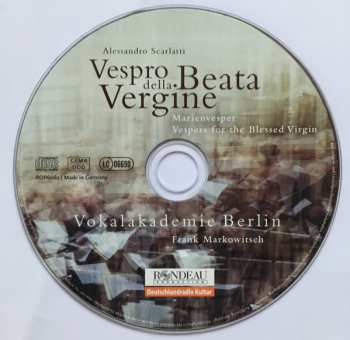 CD Alessandro Scarlatti: Vespro Della Beata Vergine - Marienvesper