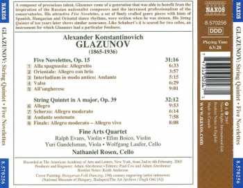 CD Alexander Glazunov: String Quintet, Op. 39;  Five Novellettes, Op. 15