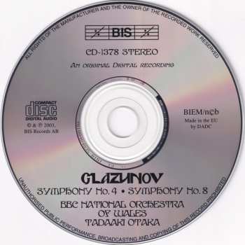 CD Alexander Glazunov: Symphonies No. 4 & 8