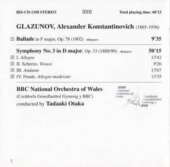 CD Alexander Glazunov: Symphony No. 3 / Ballade