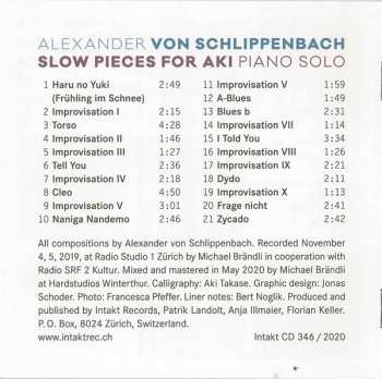 CD Alexander von Schlippenbach: Slow Pieces For Aki