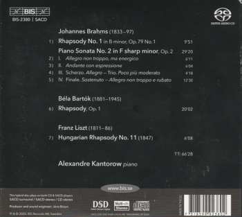 SACD Alexandre Kantorow: Brahms - Bartok - Liszt