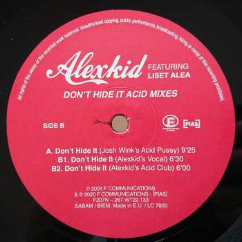 LP Alexkid: Don't Hide It (Acid Mixes) LTD