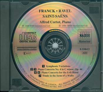 CD César Franck: Frank ; Saint-Saens ; Ravel -- Alfred Cortot, Piano (Historical Recordings 1931-1935)