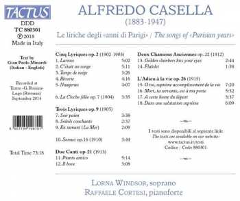 CD Alfredo Casella: Le Liriche Degli "Anni di Parigi"