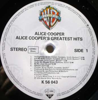 LP Alice Cooper: Alice Cooper's Greatest Hits
