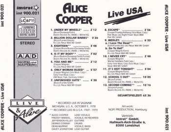 CD Alice Cooper: Live USA