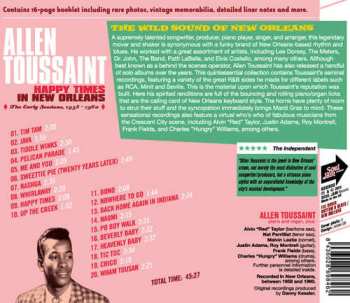 CD Allen Toussaint: Happy Times In New Orleans - The Early Sessions 1958-1960