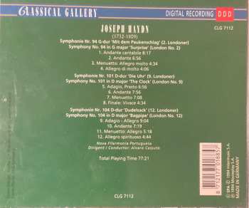 CD Álvaro Cassuto: Joseph Haydn - Symphonies No 94 'Surprise', No 101 'The Clock', No 104 'Bagpipe'