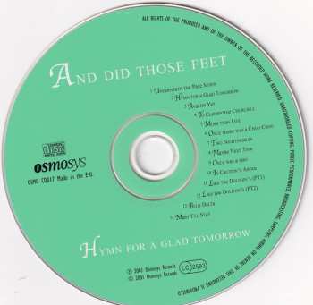 CD And Did Those Feet: Hymn For A Glad Tomorrow
