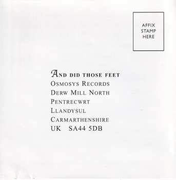 CD And Did Those Feet: Hymn For A Glad Tomorrow