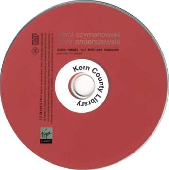 CD Karol Szymanowski: Piano Sonata No. 3 / Métopes / Masques
