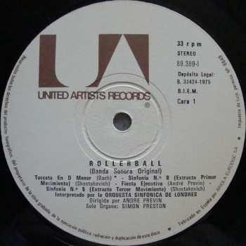 LP André Previn: Rollerball (Banda Sonora Original De La Pelicula)