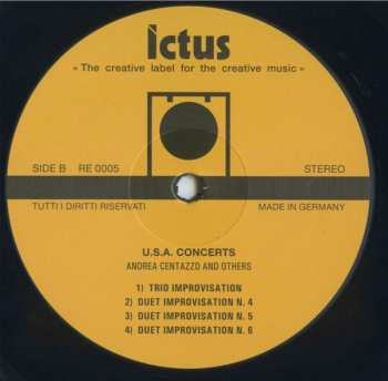 LP Andrea Centazzo: U.S.A. Concerts