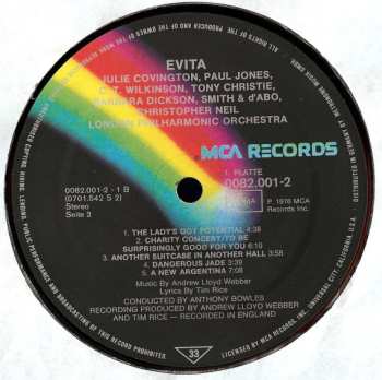 2LP Andrew Lloyd Webber And Tim Rice: Evita