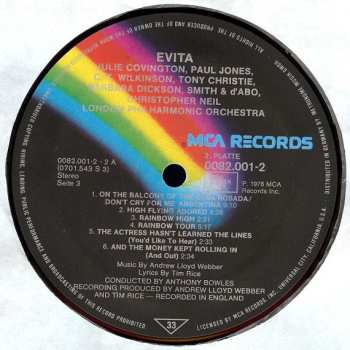 2LP Andrew Lloyd Webber And Tim Rice: Evita