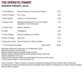 CD Andrew Wright: The Operatic Pianist