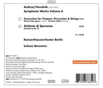 CD Konzerthausorchester Berlin: Speranza - Panufnik Edition Symphonic Works Vol. 6