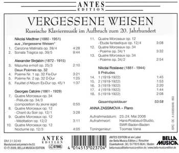CD Anna Zassimova: Vergessene Weisen (Forgotten Melodies)