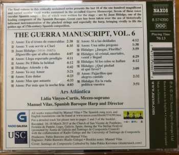CD Manuel Vilas: The Guerra Manuscript, Volume 6: 17th Century Secular Spanish Vocal Music
