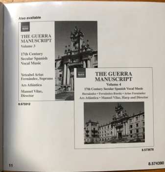 CD Manuel Vilas: The Guerra Manuscript, Volume 6: 17th Century Secular Spanish Vocal Music