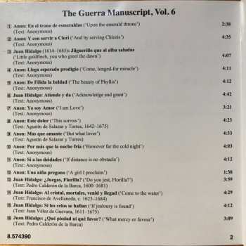 CD Manuel Vilas: The Guerra Manuscript, Volume 6: 17th Century Secular Spanish Vocal Music