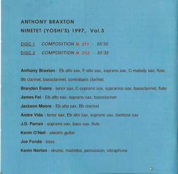2CD Anthony Braxton: Ninetet (Yoshi's) 1997 Vol. 3