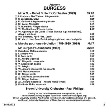 CD Anthony Burgess: Orchestral Music