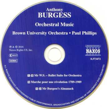 CD Anthony Burgess: Orchestral Music