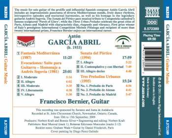 CD Antón García Abril: Guitar Music (Fantasía Mediterránea • Evocaciones Sonata Del Pórtico • Tres Preludios Urbanos)