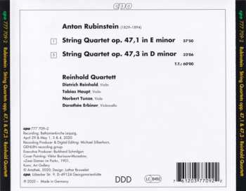 CD Anton Rubinstein: String Quartets Op. 47 No. 1 & 3