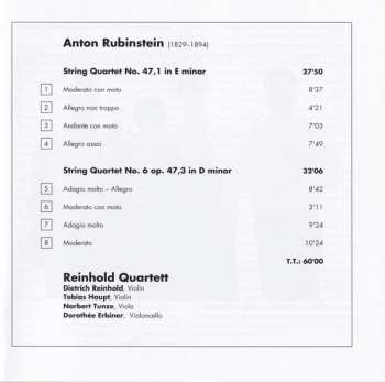 CD Anton Rubinstein: String Quartets Op. 47 No. 1 & 3