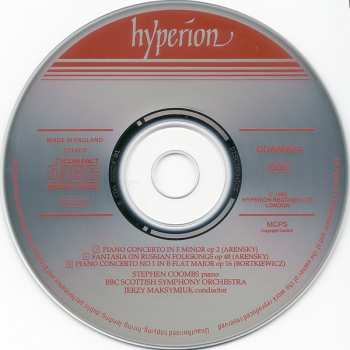 CD Anton Stepanovich Arensky: Piano Concerto In F Minor, Op 2; Fantasia On Russian Folksongs, Op 48 / Piano Concerto No 1 In B Flat, Op 16