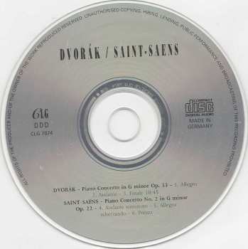 CD Antonín Dvořák: Piano Concerto / Piano Concerto No. 2