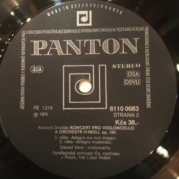LP Antonín Dvořák: Concerto For Violincello And Orchestra In B Minor, Op. 104