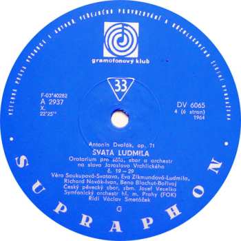 3LP Antonín Dvořák: Svatá Ludmila