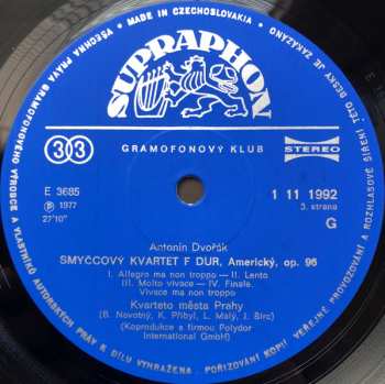 3LP/Box Set Antonín Dvořák: Smyčcové Kvartety