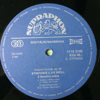 LP Antonín Dvořák: New World Symphony, Symfonie c. 9 E Moll Z Noveho sveta
